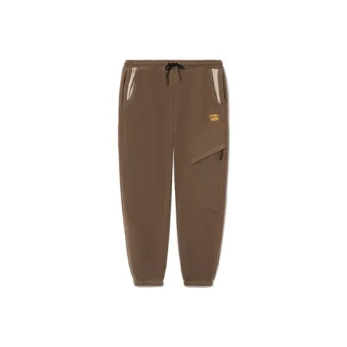 LiNing CF Enlightenment Journey Collection Urban Outdoor Collection Вязаные тренировочные штаны унисекс коричневые