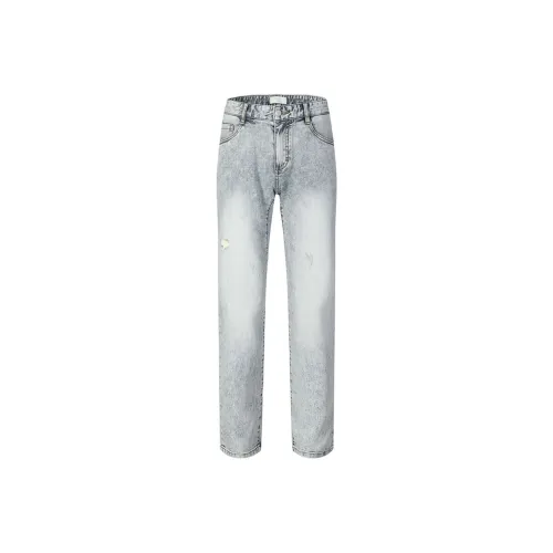 DAVID NAMAN Light Gray Men's Jeans DAVID NAMAN Светло-серый Мужские Джинсы