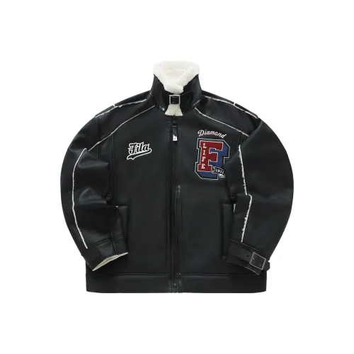 FILA FUSION Кожа Куртка Мужская Глубокий Черный