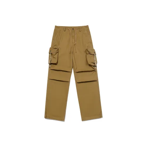 Guuka Хаки Прямой крой Брюки карго Для мужчин Унисекс