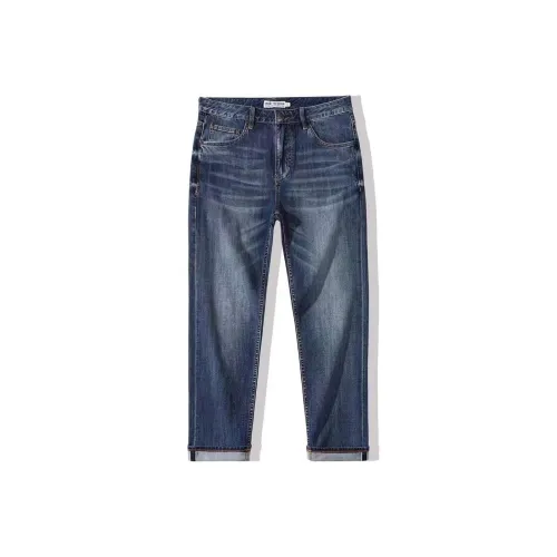 TEKABLU Джинсы Унисекс Выстиранный Синий