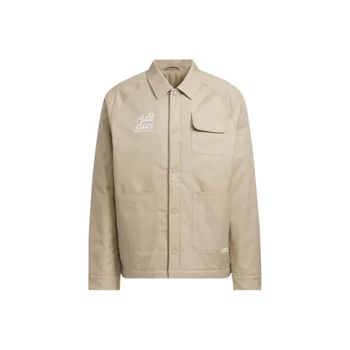 Adidas Маленький логотип Хлопковый пуховик Куртки и Пальто Мужской Умбра