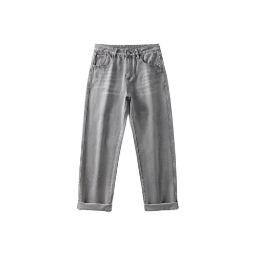 SONGS ALONG Дымчато-серый Унисекс Джинсы