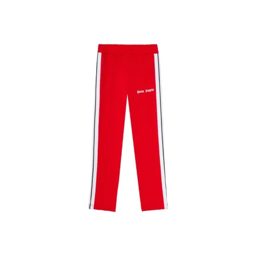PALM ANGELS Red Men's Knitted Training Pants PALM ANGELS Красные Мужские Вязаные Спортивные Штаны