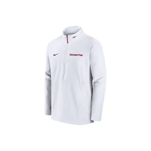 Nike College Alabama Малиновый Прилив Sideline COACH Куртки Пальто Мужской Белый