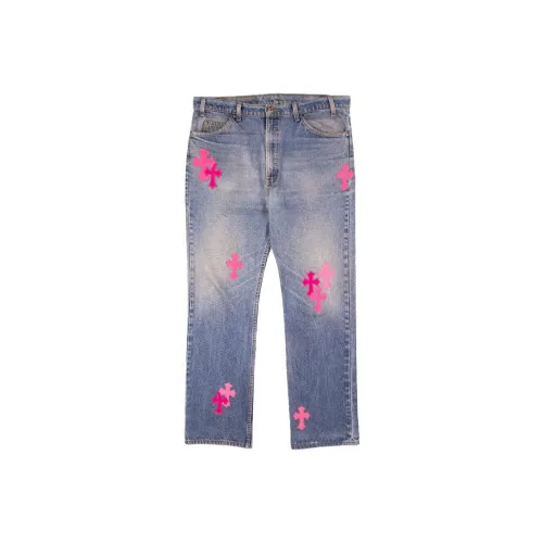 Chrome Hearts SS23 Джинсы Мужские Синие