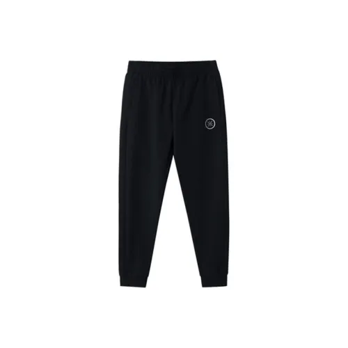 LINING Трикотажная ткань Спортивные тренировочные брюки Мужские Черные