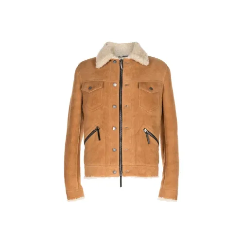 Giuseppe Zanotti GZ Leather Jacket Men's Camel Brown