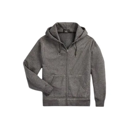 Double RL French Terry Full Zip Hoodie Куртки и пальто Мужской Серый