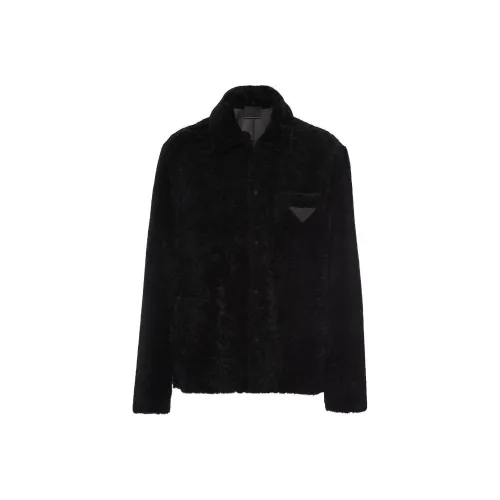 PRADA Мужская черная кожа и мех