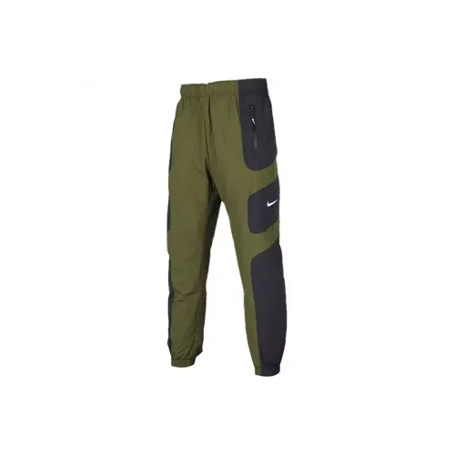 Nike Вязаные тренировочные брюки мужские зеленые