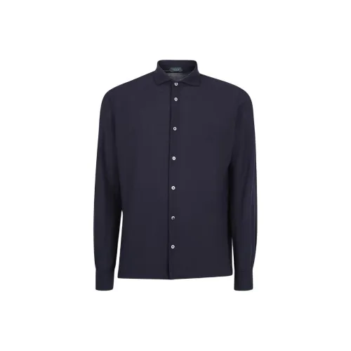 Zanone Темно-синие мужские рубашки