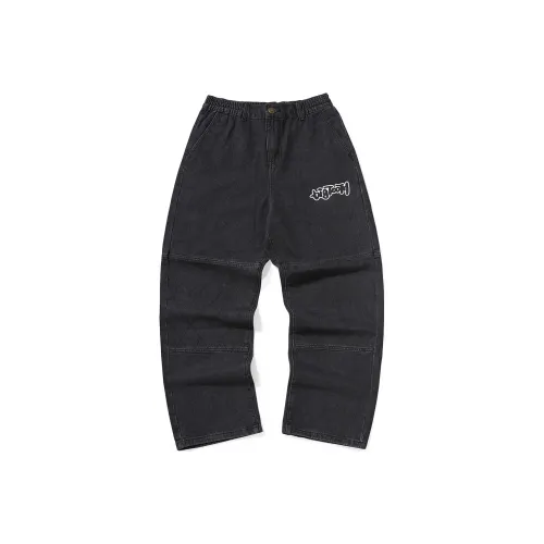 BIRDTALK Черно-серый цвет унисекс джинсы