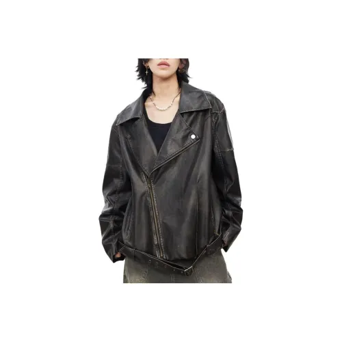0 CROWORLD Кожа Куртка Мужская Черная