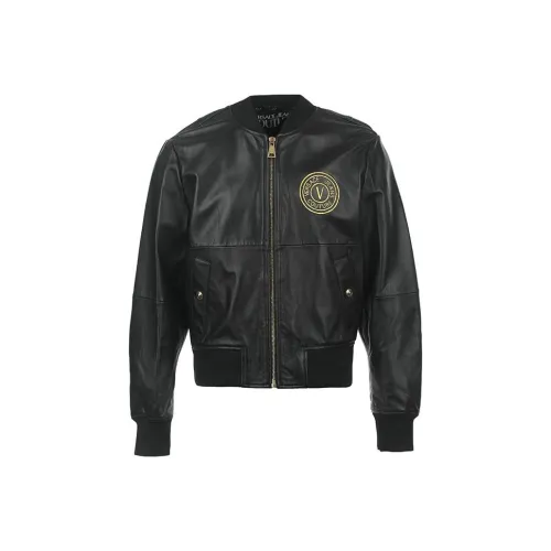 VERSACE JEANS COUTURE FW23 Кожа Куртка Мужская Черная