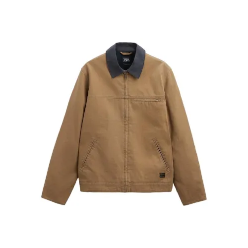 ZARA Khaki Мужские пуховики