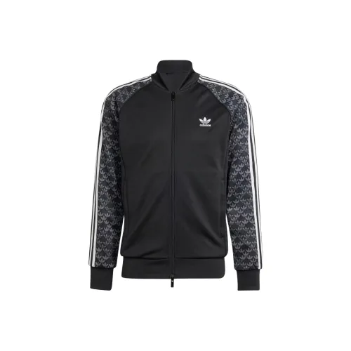 Adidas Originals SSTR Классический MONO TRACK TOP Куртки Пальто Мужской Черный