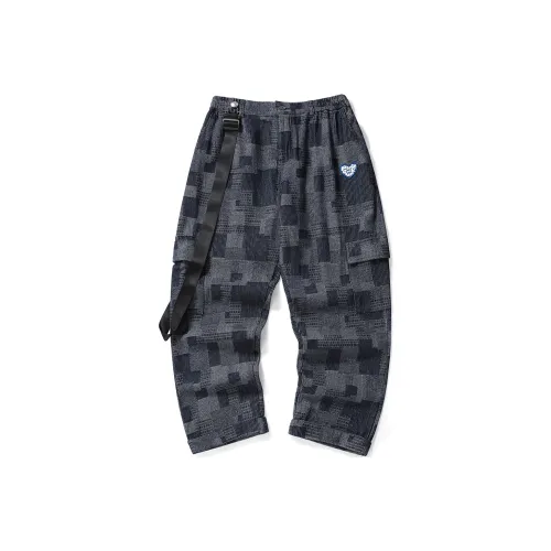 XXGOGO Прямой крой Брюки Джинсы Унисекс Джинсовый синий