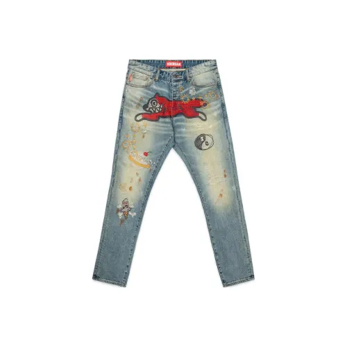 Мороженое SS23 skateboard series Светло-синий Унисекс Джинсы