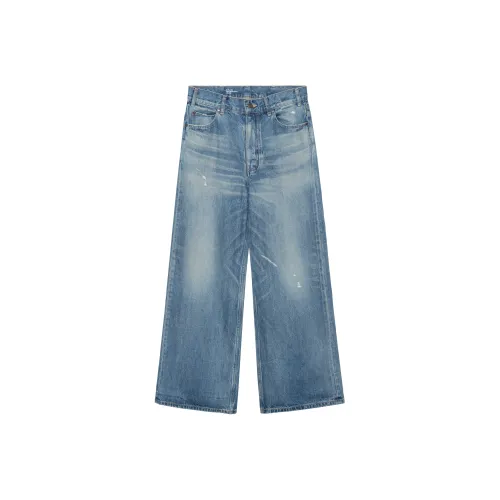 CELINE Лето Ошеломленный Промытый Унисекс Джинсы