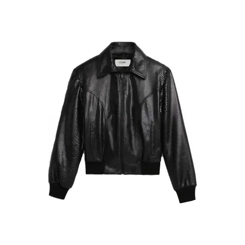 Celine Черные Мужские Кожаные Куртки