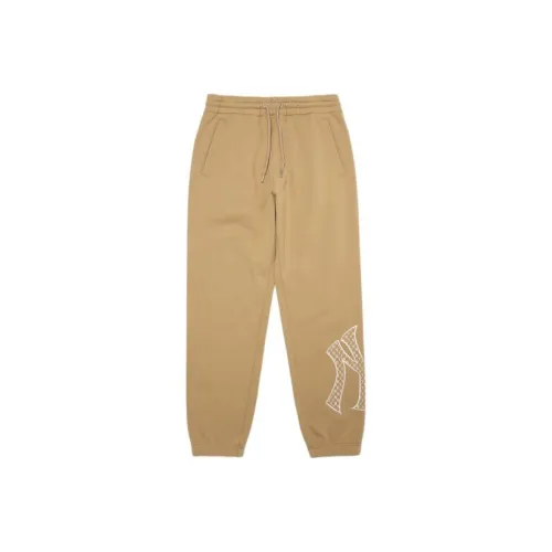 Mlb Base Logo Вязаные Тренировочные Штаны Унисекс Темно-Бежевый
