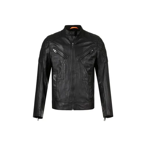 Hugo Boss SS23 Кожа Куртка Мужская Черная