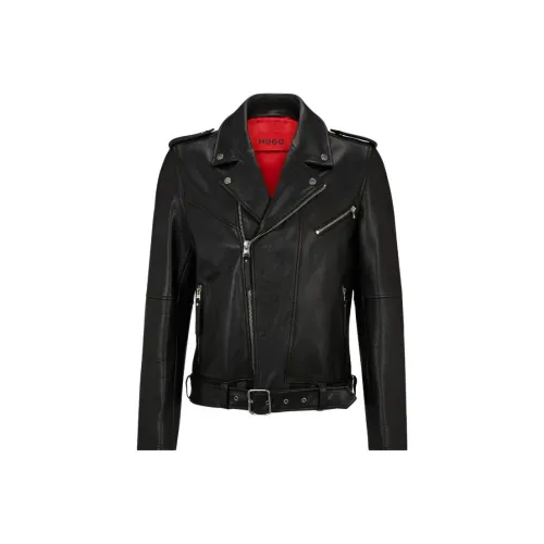 Hugo Boss FW23 Кожа Куртка Мужская Черная