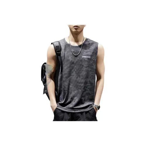 PRPK Летний топ без рукавов свободный крой унисекс серый