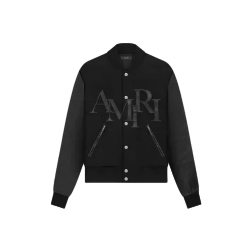 AMIRI Staggered VARSITY Куртка Куртки Пальто Мужской Черный