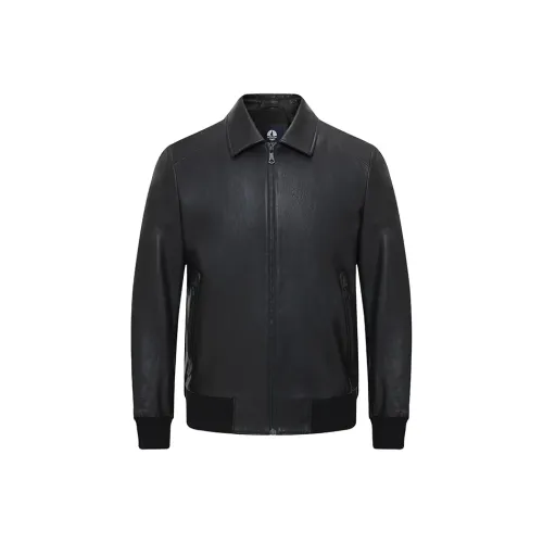 NAVIGARE Кожа Куртка Унисекс Ночной Черный