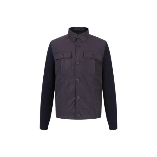 Corneliani FW24 Куртки и Пальто Мужской Темно-синий Синий