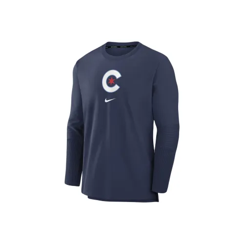 nike Chicago Cubs Аутентичная коллекция City Connect Игрок Куртки Пальто Chicago Cubs Мужской Морской синий