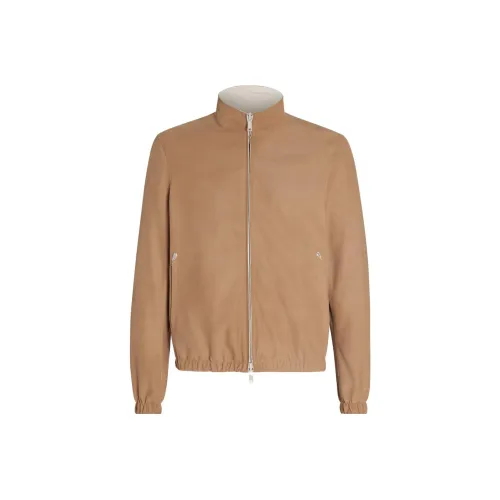 Zegna кожаная куртка мужская CAMEL