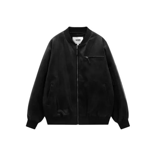 Heartboon Кожа Куртка Пальто Унисекс Черный