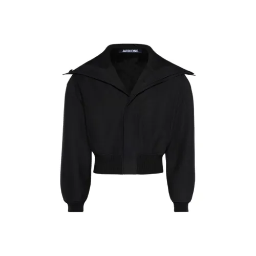 Jacquemus FW24 Ribber BOMBER Куртка Куртки Пальто Мужской BLACK BLACK