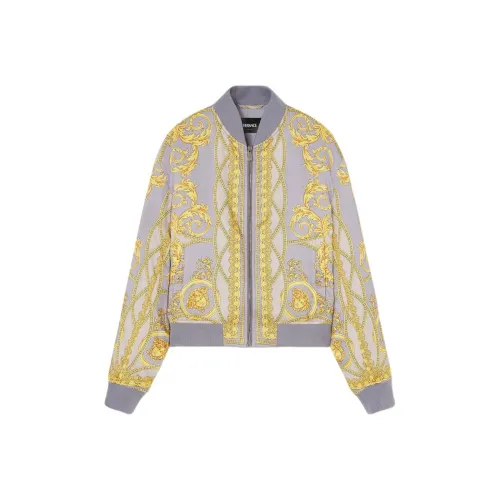 VERSACE Хлопковый пуховик Мужской Серый