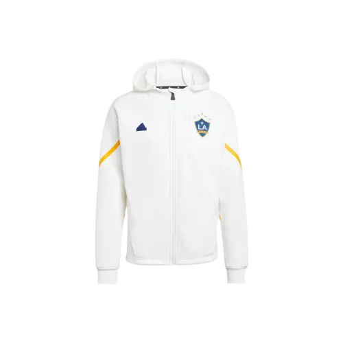 Adidas LA Galaxy Дизайнерский для Gameday Anthem Куртка Куртки Пальто Мужской Белый