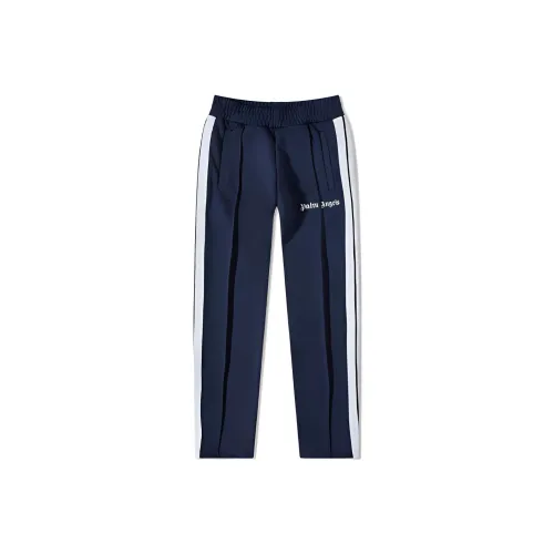 PALM ANGELS Blue Men's Knitted Training Pants PALM ANGELS Синий Мужские Вязаные Спортивные Штаны