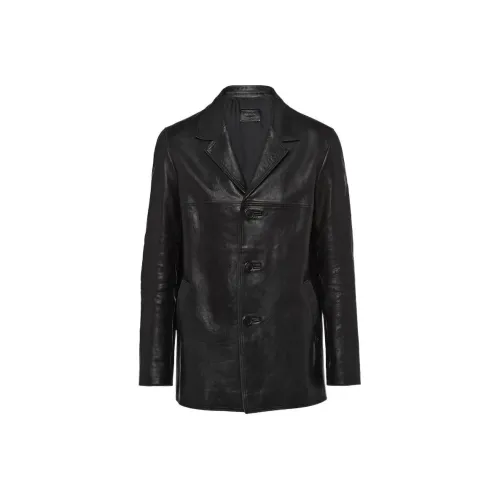 PRADA Мужские черные кожаные куртки