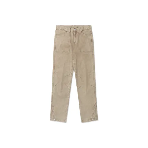 MEDRIA Прямой крой Брюки Умеренный Джинсы Унисекс Хаки