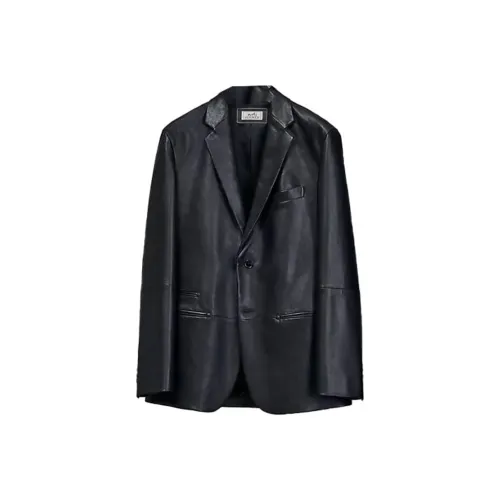 HERMES SS23 Кожа Куртка Мужская Черная