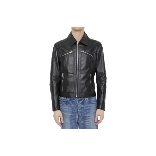 CELINE SS24 Кожа Куртка Мужская Черная