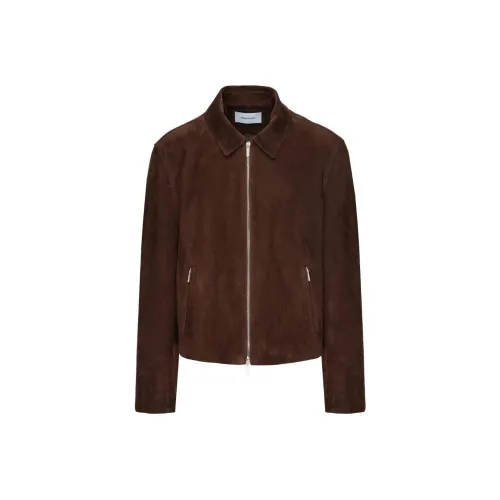 Ferragamo SS24 Кожа Куртка Мужская Кофейно-Коричневый