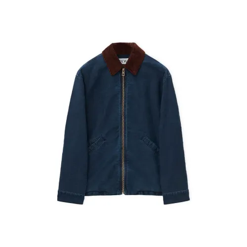 LOEWE SS24 Куртки Пальто Мужской Индиго