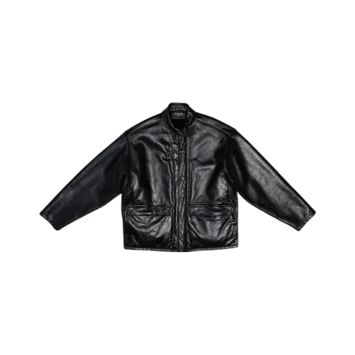 Balenciaga Черные Мужские Кожаные Куртки