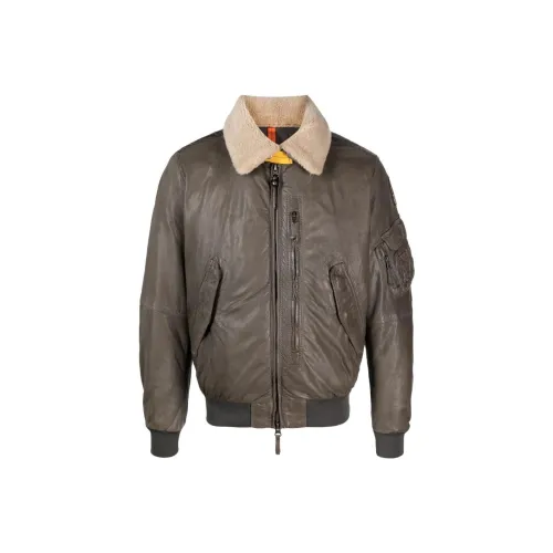 PARAJUMPERS Серый Мужской Кожаные куртки