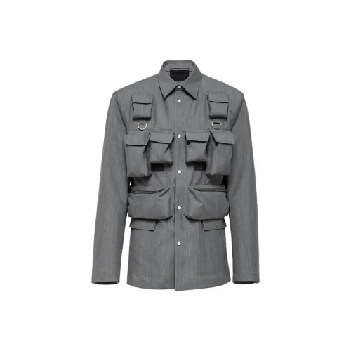 PRADA SS24 Куртки и Пальто Мужской Серый
