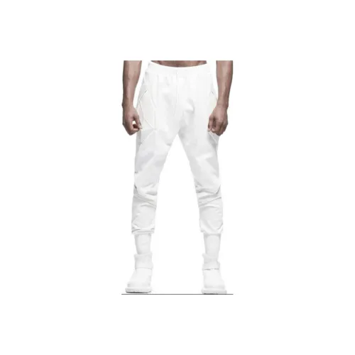 NORVINCY Эластичный пояс Pure White Casual Pants Unisex White