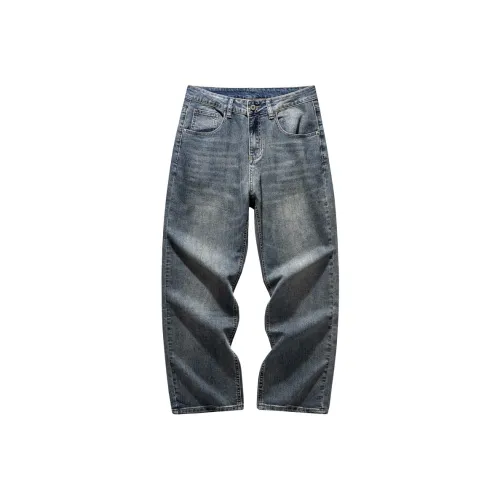 HZWH 2025 Spring American Straight Fit Pants Men's Mud Blue HZWH 2025 Весна Американский прямой крой брюки мужские грязно-синий